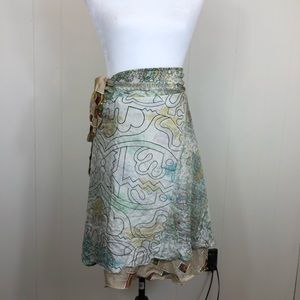 Silk Wrap Skirt Reversible Hippie‎ Sz M
